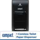 Georgia-Pacific Compact 2-Roll Vertical Coreless High-Capacity Toilet Paper Dispenser by GP PRO (Georgia-Pacific), Black, 56790A, 1 Dispenser