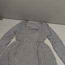 winkbay Women's Scoop Neck Peplum Sweater Long Sleeve Cable Knit Dressy Casual Pullover Tops Grey Small