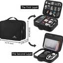 MATEIN Cable Organizer Bag, Large Travel Storage Bag Sturdy Tool Case with Handle for Phone Cord Electronics Accessories, Carrying Case for Tablet (Up to 12.9inch), Powerbank, Hard Drive, Black