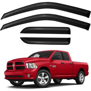 Window Visors Rain Guards for 2009-2018 Dodge Ram 1500 Quad Cab, Out-Channel Window Vent Wind Deflectors Visors Shades for 2019-2023 Ram 1500 Extended Cab Classic Model