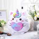 Leyndo Cute Caticorn Plush Pillow 14 Inch Unicorn Cat Stuffed Animal, Soft Pink Kawaii Plush Toy Gift for Girls Birthday Easter and Cat Lovers(Cute)