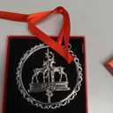2025 Christmas Ornament Decoration for Tree Hanging Metal Ornaments with Rotatable Elk,Dated 2025 Engraved for Holiday Decoration Keepsake Gift Lover Friends Family (Silver)