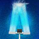 Solar Pool Fountain with 10-Color 4-Mode RGB LED Lights, Above/Inground Solar Lights with Remote, 360°Adjustable Dual Spray Waterfall Sprinkler Fountain for Relaxation & Cooling 10-20°F