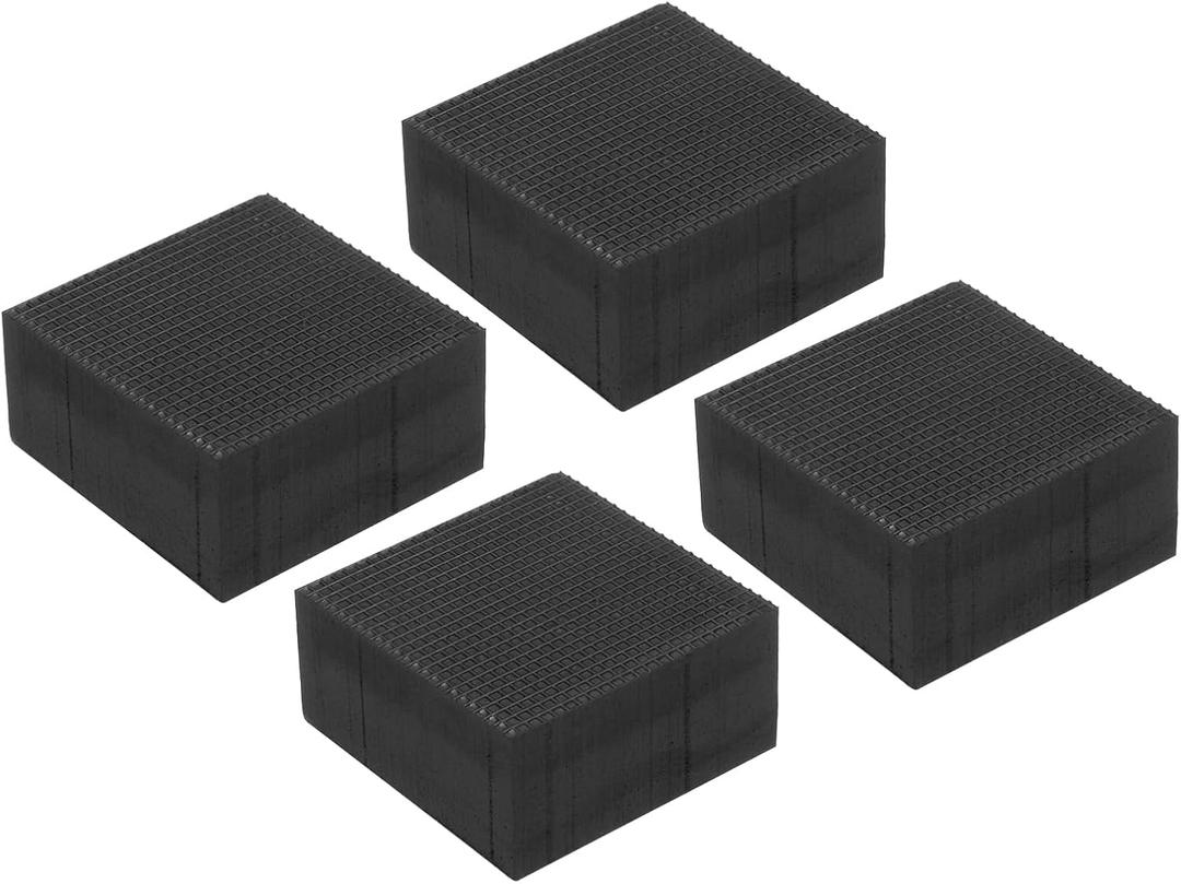 PATIKIL Rubber Anti-Vibration Pads, 4 Pcs Square Vibration Isolation Mats 1.97" x 1.97" x 1" for HVAC, Air Conditioner, Air Compressor, Washer, Dryer, Black