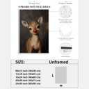 Retro Adorable Christmas Reindeer Canvas Wall Art Rudolph the Red Nose Reindeer Poster Dark Academia Aesthetic Whimsical Deer Print for Vintage Bedroom Living Room Decor Unframed12x18inch