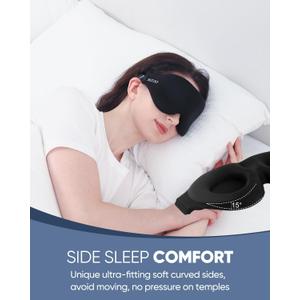 MZOO Sleep Eye Mask for Side Sleeper Men Women, Zero Eye Pressure 3D Sleeping Mask, Light Blocking Patented Design Night Blindfold, Soft Eye Shade Cover for Travel, Pink