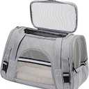 Dog Cat Carrier Soft for Small Pet Up to 16 Lbs TSA Airline Approved Travel Carrier Collapsible Puppy Car Mesh Bag 17.5 * 10.2 * 11.4 inch - Grey