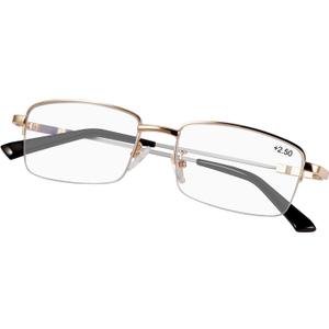 Progressive Multifocus Computer Reading Glasses Blue Light Blocking Readers (Gold)