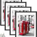 Giftgarden Black 18x24 Frame Matted to Display 16x20 Picture with Mat or 18 x 24 Poster Without Mat, Set of 4 (18x24, Black)