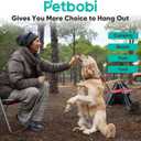Petbobi Dog Tie-Out Cable and Stake - 40ft Heavy Duty Cable with Spring, No Tangle, 16in Ground Stake, Ideal for Yard, Camping and Beach, Suitable for Medium to Large Dogs Up to 120 lbs, Black