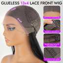 Eawwii 13x4 HD Lace Front Glueless Wigs for Women Black Long Layered Wave Wig Natural Hairline Heat Resistant Synthetic for Daily Use Beginner Friendly 26 Inch