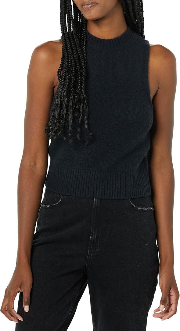 Amazon Essentials Women's Boucle Sweater Tank Top (Previously Daily Ritual) (Black)