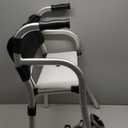 Walkers for Seniors with Seat, Lightweight Folding Space Saver Mobility Rolling Walker,Height Adjustable Standard Walker with Aluminum Frame, 5-inch Wheels, Compact Travel Walker (Silver)