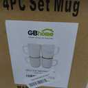 GBHOME 12OZ Stackable Coffee Mugs, Ceramic Coffee Mugs with Texture Patterns for Man,Woman,Dad,Mom, Modern Coffee Mugs Set of 4 for Latte/Cappuccino/Cocoa. Dishwasher&Microwave Safe, Off White