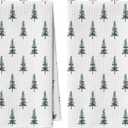 Artoid Mode Green Xmas Tree Christmas Kitchen Towels, 18x26 Inch Quick Dry Microfiber Cloth Dish Towels for Kitchen Drying Set of 2