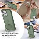 Magnetic for iPhone 15 Pro Max Case with Ring Stand, [10 FT Drop Protection] [Velvety Touch] Slim Translucent Matte Back Shockproof Phone Case for iPhone 15 Pro Max 6.7'', Midnight Green