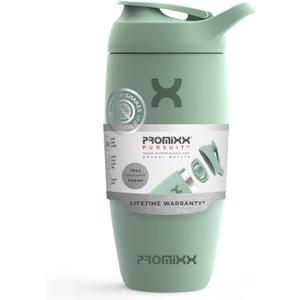Promixx Pursuit Shaker Bottle Insulated Stainless Steel Water Bottle and shaker Cup, 18oz, Seagrass Green
