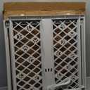 MYPET North States Paws Portable Pet Gate: 26-40" Wide. Pressure Mount. No tools needed. Made in USA. Dog Gate 23" Tall, Expandable, Durable Dog Gates for Doorways, Light Gray