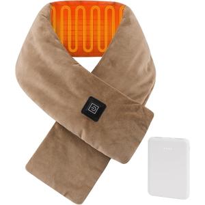 Neck Heating Pad Cordless, Rechargeable Heated Scarf with 5000mAh Power Bank, Portable Neck Warmer with 3 Heating Levels, Heating Pad for Neck Pain Relief and Muscle Relaxation