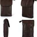befen Genuine Leather Small Crossbody Bags for Women Cell Phone Bag Cross Body Purses,Silver Zipper