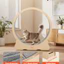 VEVOR Cat Exercise Wheel, 48 in Wooden Cat Running Wheel for Indoor Cats up to 28 lbs, Cats Treadmill with Carpeted Runway & Locking Mechanism, Quiet Roller Kitten Sport Toys for Pets Fitness & Health