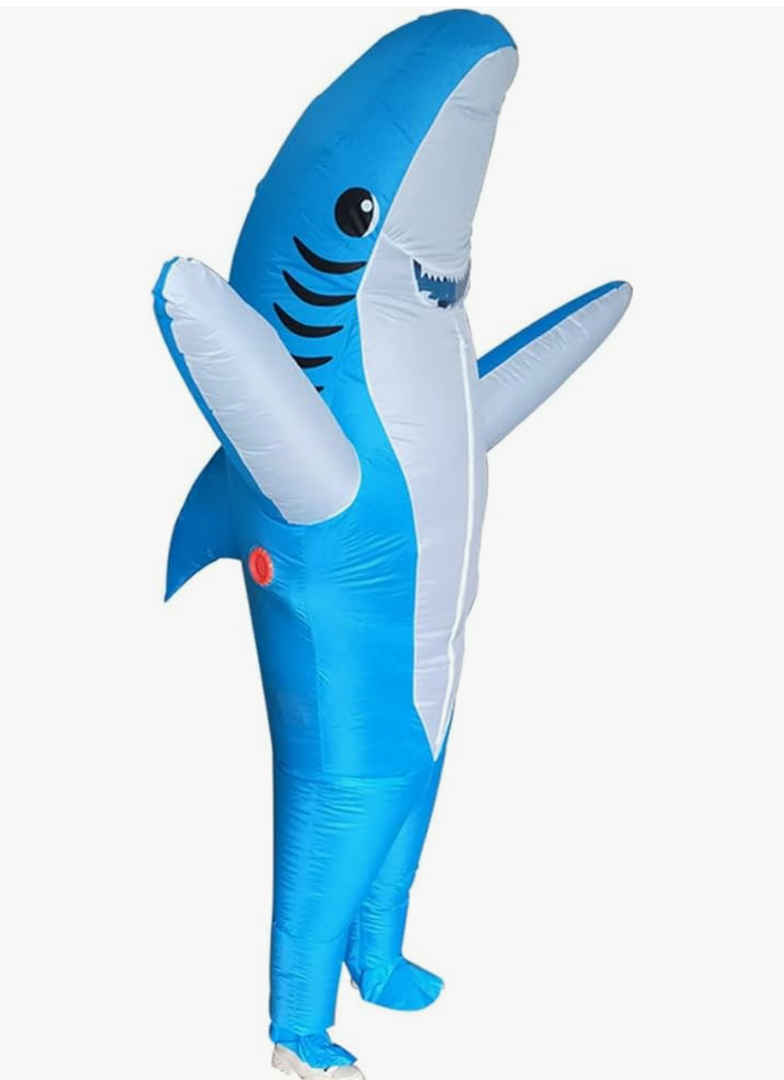Poptrend Adults Inflatable Halloween Costumes Blow Up Shark Costume for Halloween, Birthday Gift Cos Play Party