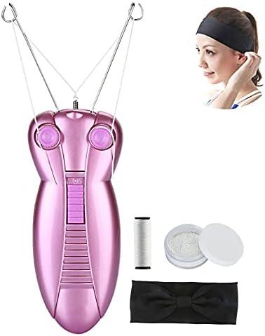 WAYCOM Ladies Facial Hair Remover Electric Women's Beauty Epilator Facial Threading Hair Removal Shaver Face Massager Pull Faces Delicate Device Depilation -Birthday Christmas Day Present(Purple)