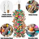 Parrot Toys for Large Birds, Multicolored Wooden Blocks Bird Chewing Toy Parrot Cage Bite Toy or Macaws Cokatoos African Grey and Large Medium Birds