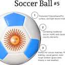Soccer Ball, Size 5 for Youth & Adult Outdoor Training Match PU Soccer Balls, Argentina Blue