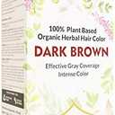 Cultivator's Organic Hair Dye - Ammonia-Free Natural Powder for Women and Men (Dark Brown) - 100g