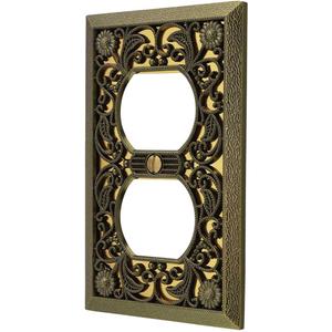 Amerelle 65DAB Filigree Wallplate, 1 Duplex, Antique Brass Amerelle 65DAB Filigree Wallplate, 1 Duplex, Antique Brass