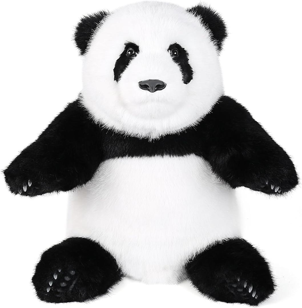Cute Weighted Panda Stuffed Animal - Panda Plush Gifts Stuff, Hugging Weighted Stuffed Animals for Adults & Kids, 15 Inches 5 Lbs Plush Toys for Girls, Faux Fur (Menglan(5 Months Old))