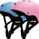 Kids Bike Helmet 2 Pack, Adjustable Toddler Helmet for Age 3-14 Boys Girls, Multi-Sport Helmet for Skateboard Roller Skateing Bicycle Scooter Blance Bike (18.9''-21.6'', Blue & Pink)