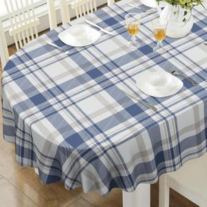 Oval Tablecloth, Waterproof Oval Plaid Table Cloth 54x72 Inch Machine Washable Fabric Table Cover for Kithchen Dining Decor