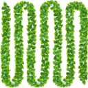 4 PCS Artificial Monstera Leaf Vines, 5.9 FT Fake Hanging Plants Greenery Garland Ivy Palm Leaves, Tropical Luau Greenery Vine for Home Garden Porch Party Beach Hawaiian Party Indoor Outdoor Dcor