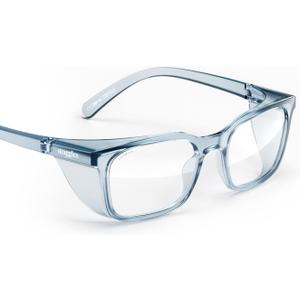 Stoggles Rectangle Z87.1 Certified Safety Glasses, Blue-Light, UV Blocking Lens, Top & Side Shield, Anti-Fog, Stylish Eyewear, Medium Low Bridge Fit
