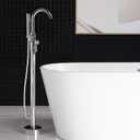 Woodbridge F0002 CH Freestanding Tub Filler Bathtub Chrome Floor Mount Brass Bathroom Faucets with Hand Shower