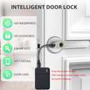 Smart Door Lock with Knob, Keyless Entry Door Locks with Handle, Fingerprint Door Knob for Bedroom/Front Door/Apartment,Generate Passcode Remotely Silver