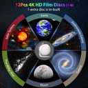 Galaxy Projector for Bedroom, HD Image Star Projector Galaxy Light Adjustable Knob, 13 Film Discs Planetarium Projector for Kids, 360 Rotating 1/2h Timer Simple 3-Button Control Black&White