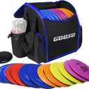 Disc Golf Set with Bag - 12 PCS Flying Disc Golf Discs for Beginner with Putter, Midrange, Driver | Portable Disc Golf Backpack Holds 28+ Discs Free Stand Bag Design for Convenient Use (Blue)