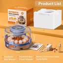 Automatic Egg Incubators for Hatching Eggs, 12 Egg Incubator with Automatic Egg Turning and Humidity Control, Egg Candler, 360 Viewing, Chicken Incubators for Hatching Chick, Duck, Quail, Goose Eggs