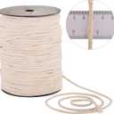 Macrame Cord 4mm x 240yd | 100% Natual Cotton Macrame Rope | 3 Strand Twisted Cotton Cord for Handmade Plant Hanger Wall Hanging Craft Making