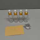 AOZITA 4 Pcs, 1 oz Golden Cap Clear Dropper Bottles (30ml) with 1 Funnel & 4 Labels - Glass Tincture Bottles with Eye Droppers - Leakproof Essential Oil Bottles for Health, Personal Care & Beauty