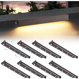 8-Packs 5W 12 Inch LED Hardscape Paver Lighting,12V AC/DC Low Voltage Retaining Wall Lights,LED Landscape Lighting,2700K Soft White Outdoor Step Light,50,000 Hours Lifespan