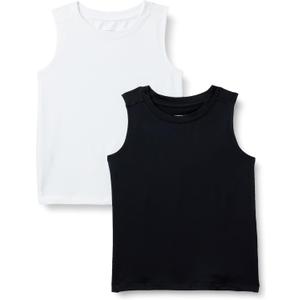 Amazon Essentials Boys' Tech Stretch Muscle Tank Top, Multipacks