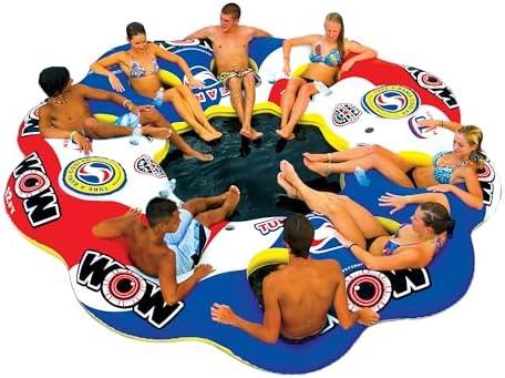WOW Sports - Tube A Rama - Inflatable Floating Island For Up To 10 people - Water Raft Tube For Adults