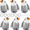 6 Pcs Walking Penguin Balloons, Cute Penguins Balloons for Kids, Walking Animal Foil Mylar Balloon for Baby Shower, Birthday, Penguins Theme Party Decoration Supplies (Penguin)