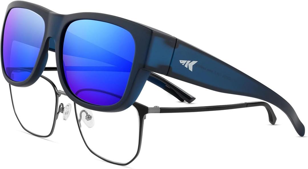 KastKing Chariton Fit-Over Polarized Wrap Around Over Sunglasses for Men and Women, Ideal for Driving Fishing Cycling Running, One Size