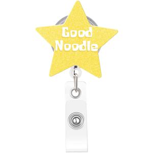 Funny Nurse Badge Reel, Good Noodle Badge Holder with Retractable Clip, Cute Gifts for Nursing Student RN LPN CNA MA Medical Worker Teacher Doctor