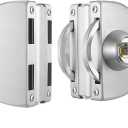 Glass Door Lock with Stainless Steel Double Bolts Swing Push, Double Sliding Security Door Lock with 5 Keys,Fits on 0.315 inch to 0.47 inch Thick Glass